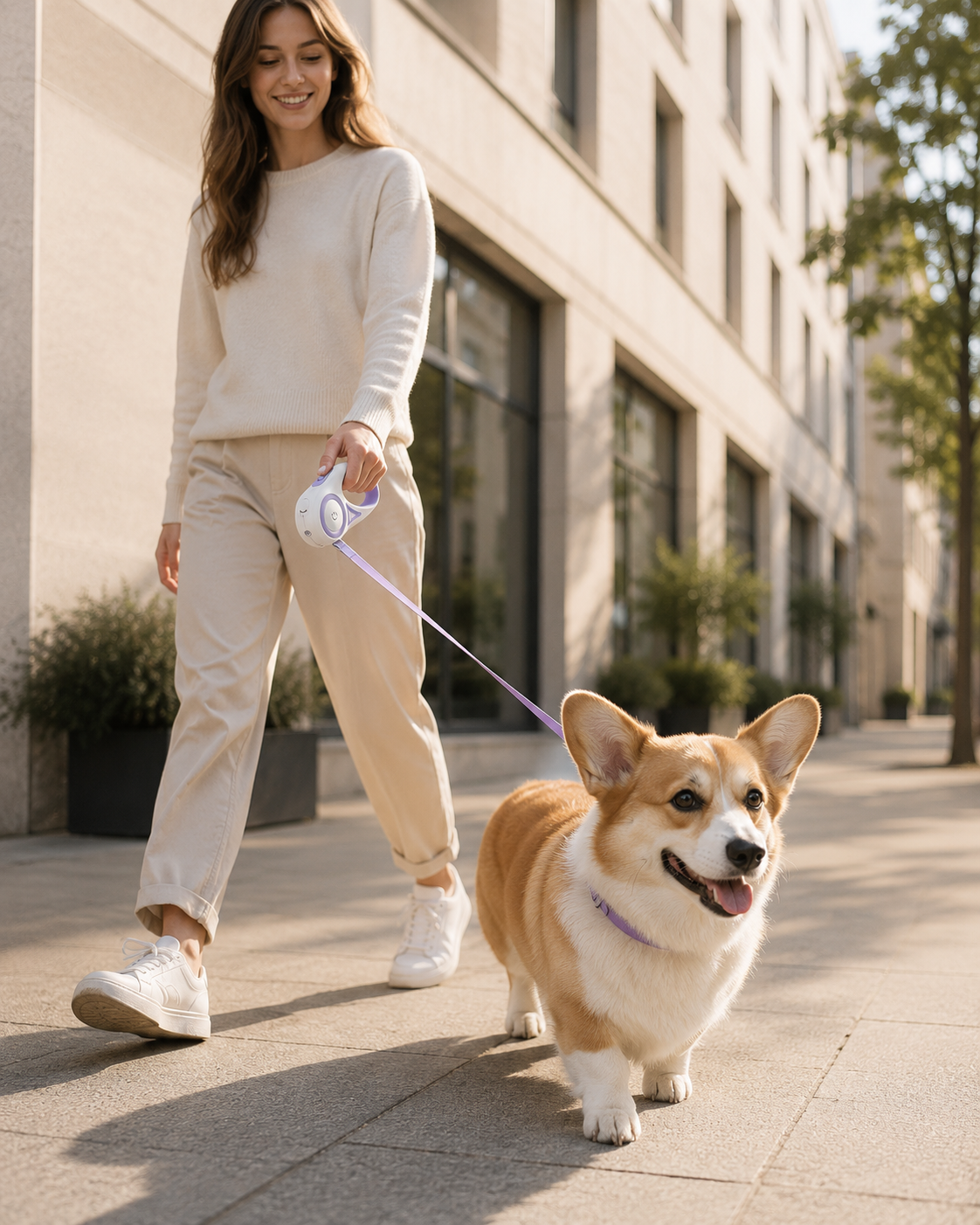 MEAWCO Glow Retractable Leash