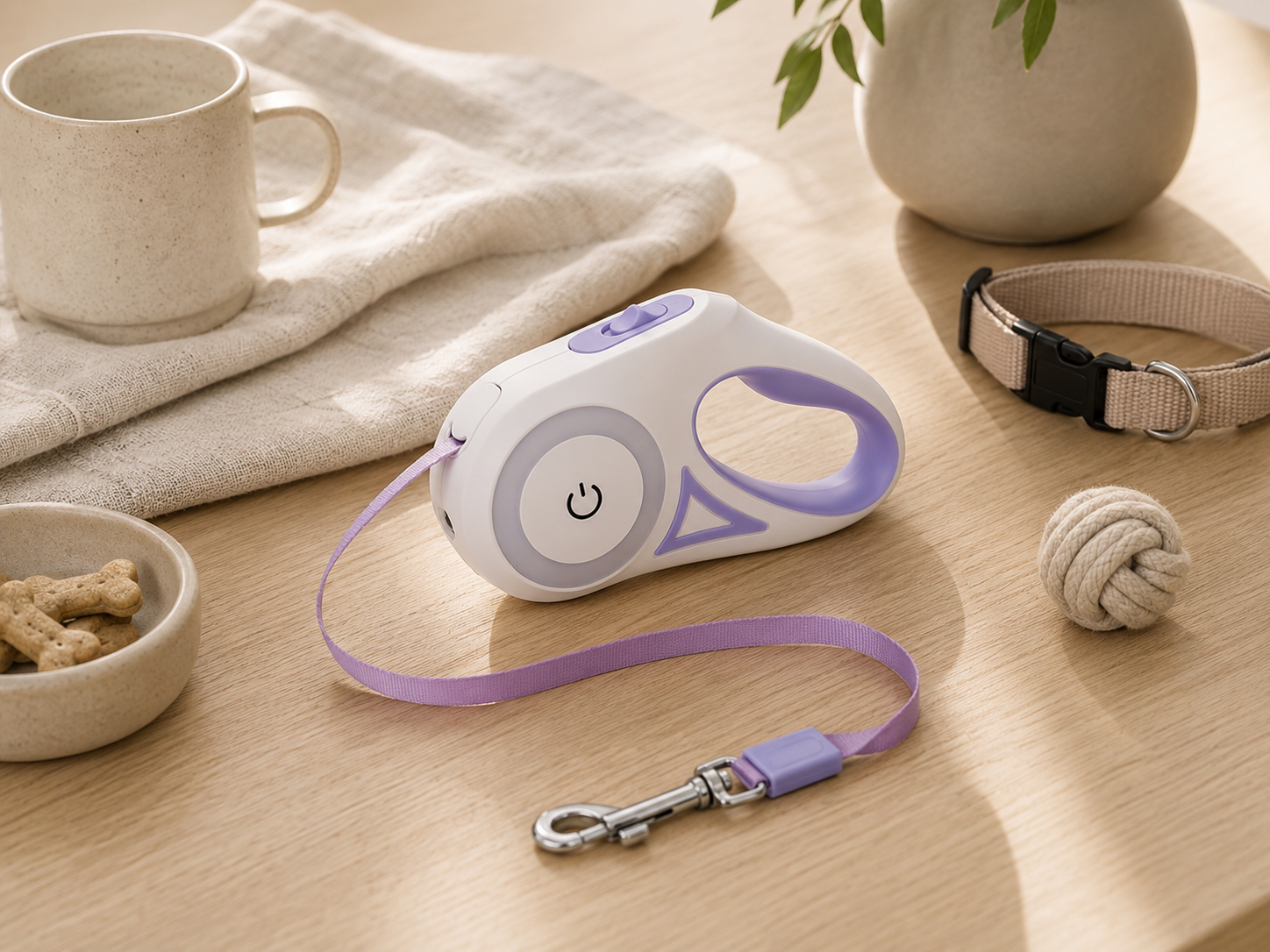 MEAWCO Glow Retractable Leash