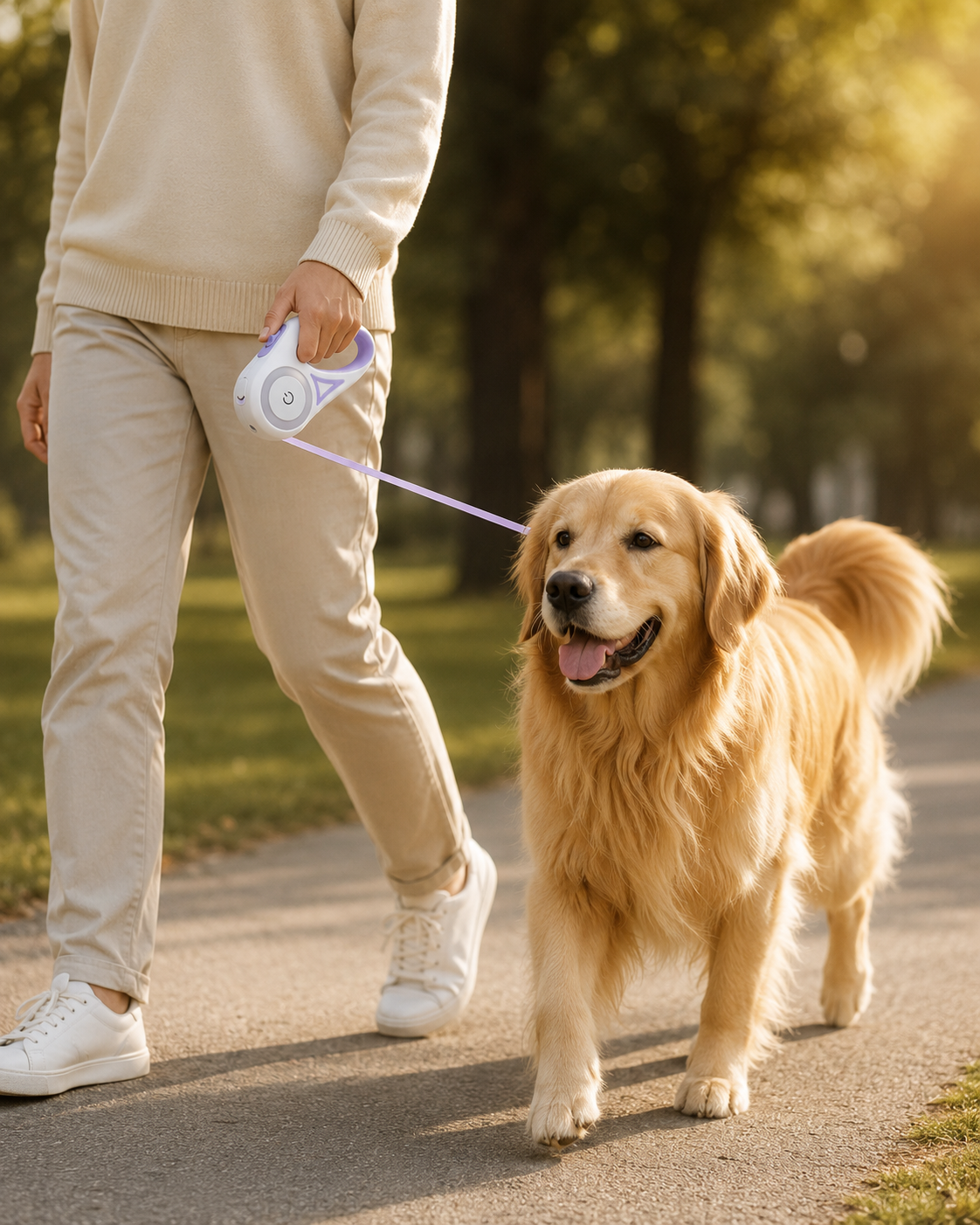 MEAWCO Glow Retractable Leash